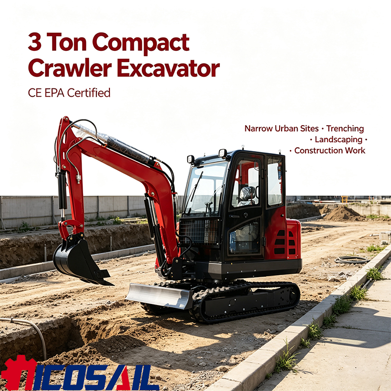 3 Ton Compact Crawler Excavato - Urban Farming In China avis et prix